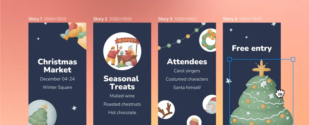 How to design a Christmas Instagram story